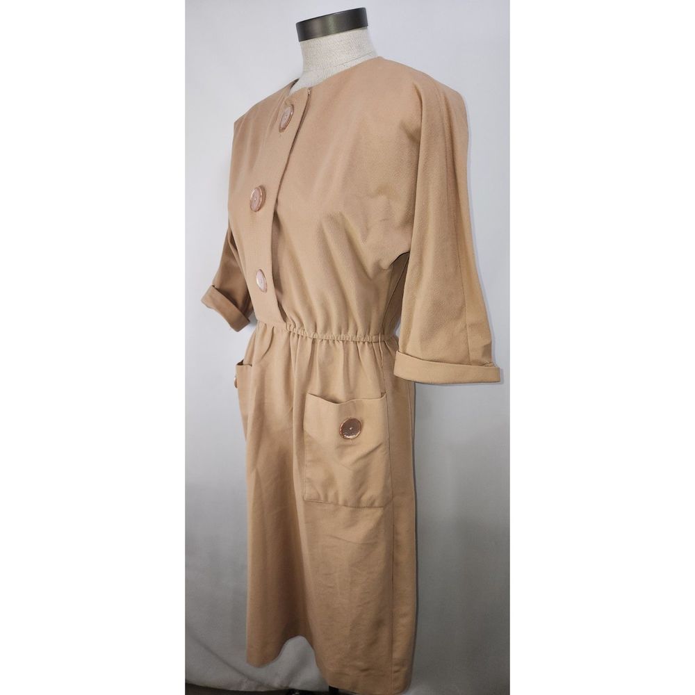 Vintage 60's or 70's Lisa Petites Women's Brown Button Dress - Picture 8 of 10